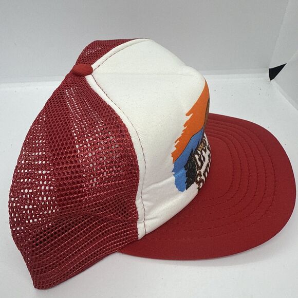 Vintage Great Smoky Mountains Bear Red Bill Snapback Trucker Hat - Picture 3 of 5